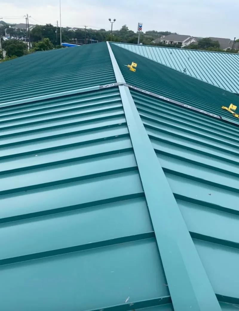 Green commercial metal roof ridge and valley for Metal Roof Repair in Casper